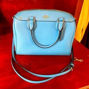 Coach bright blue small purse with shoulder strap